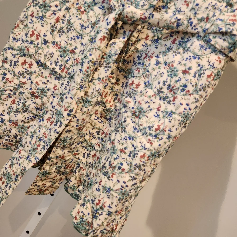 NWT Sezane Elise Jumpsuit Romper Floral Eyelet Belted Sz 38/6 Combisuit Ostuni - Picture 3 of 16